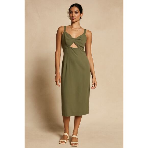BHLDN Evonna Dress in Moss Green - mordernwear.com